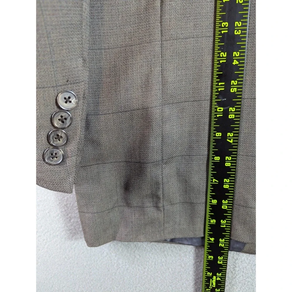 Joseph Abboud Wool Sport Blazer Jacket Men's 42L Gray Window Pane 2 Buttons USA